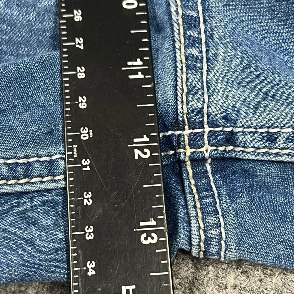 Elite Bootcut Denim Jeans Womens 19/20 Blue Distressed Stretch‎ Pant Embroidered